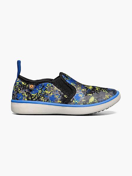 BOGS Schuhe Deutschland - Kicker Slip On Micro Camo Slip-On Schuhe Kinder Blau Multi DE24165